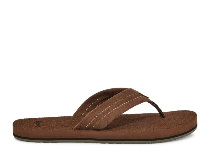 Sanuk Beer Cozy Stacker Suede - Sanuk Flip Flops Mens Brown - Philippines SFUQWK146